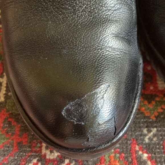 Size 8 (39) Fly London Leather Velcro Slip On Boots black wedge heel monk strap - Picture 10 of 15